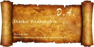 Dunka Alexandra névjegykártya
