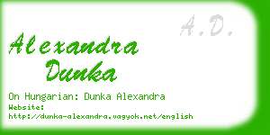 alexandra dunka business card